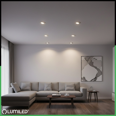 Halogenové stropní svítidlo pod omítku Kulaté pohyblivé svítidlo GU10 MR16 Silver TRIAM LUMILED