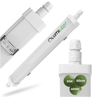 Hermetické LED dílenské světlo 60cm garážové světlo 30W 4000K vodotěsné TERRA LUMILED