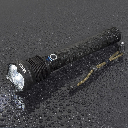 ZOOM LED XHP70 taktická svítilna 25W 2000lm 3 REŽIMY 1000m IP67 hliník VA0021 VAYOX