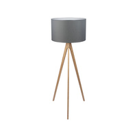 TREVISO GRAY Stativová stojací lampa Stínidlo šedé dřevo Skandinávský E27 5040 TK Lighting