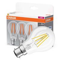 3x LED žárovka A60 B22d 6,5W = 60W 806lm 4000K Neutral 300° BASE Osram