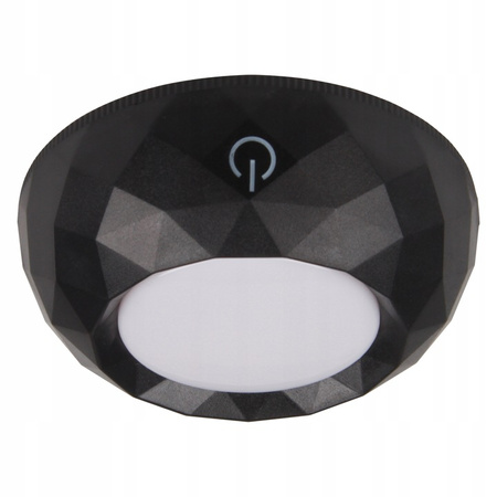 2x LED lampa pod skříňku samolepicí kulatá. napájená baterií 4000K 3xAAA černá