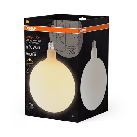 Dekorativní LED žárovka E27 7,3W = 60W 806lm 2700K Warm 320° Dimmable Vintage 1906 Osram