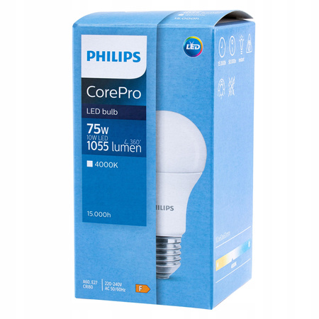 LED žárovka E27 A60 10W = 75W 1055lm 4000K neutrální bílá PHILIPS