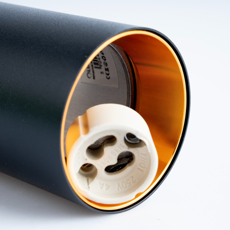 Osvětlovací lišta 2m + 6x reflektor lištový, GU10 Černá Zlatý SAGI LUMILED