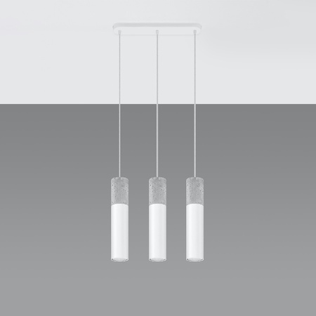 BORGIO 3L 3xGU10 Loft Závěsné stropní svítidlo Bílá a šedá SOLLUX