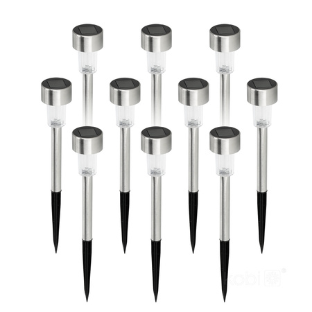 Solární zahradní tyč Venkovní stojící LED 6000K studená IP44 Chrome Eclipse Kobi