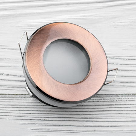 Halogenové Hermetické Koupelnové svítidlo IP44, Měď AQUS + LED GU10 5W 4000K LUMILED