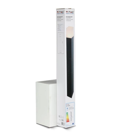 Stožár zahradní lampy GU10 IP54 80CM čtvercový matný černý VT-7615 V-TAC