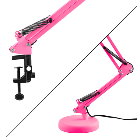 Stolní lampa E27, Růžová + držák na stůl TOBI LUMILED