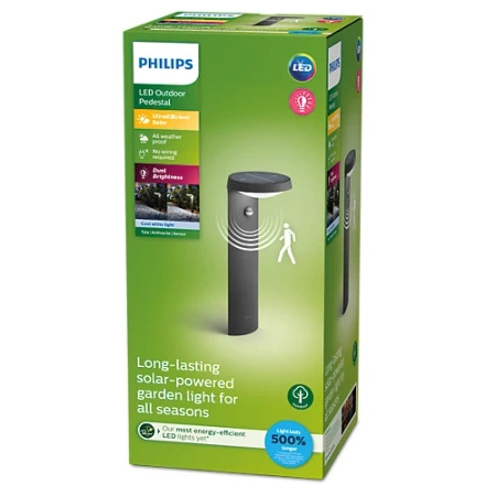 TYLA IR myGarden LED solární zahradní lampa 1.2W 4000K IP44 s tyčí se senzorem pohybu a soumraku 40cm PHILIPS