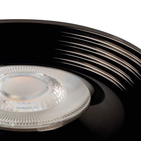 LED GU5.3 GU10 Kruhové černé svítidlo Liglo Kanlux pro zápustnou montáž halogenového bodového svítidla