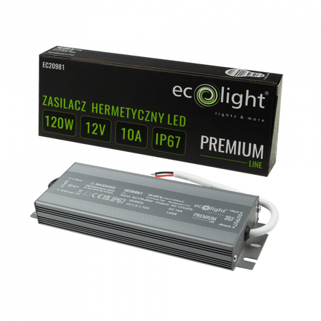 LED napájecí zdroj IP67 120W 12V Premium Ecolight