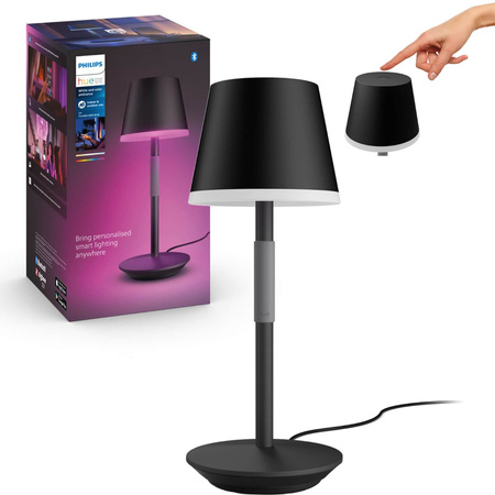 GO PORTBALE LED stolní lampa černá EU/UK 6W CCT RGB PHILIPS HUE Bluetooth Zigbee
