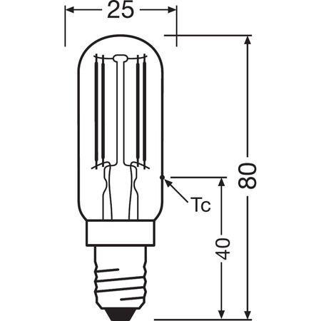 LED žárovka T25 Tubular E14 4,9W = 55W 730lm 2700K Warm 300° SPECIAL Osram