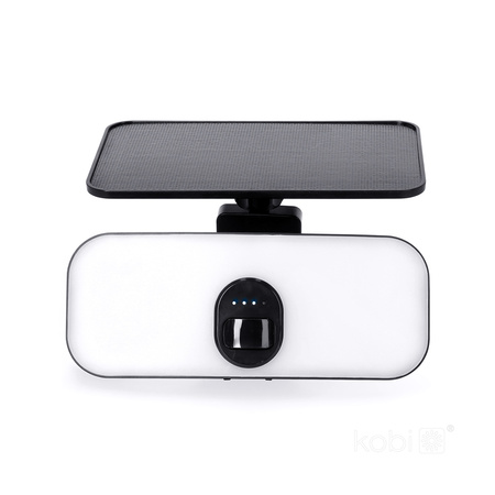 Venkovní solární LED reflektor Zahrada 13W 1400lm 4000lm Neutrální 120° se senzorem pohybu a soumraku IP65 IK03 Černá Phoenix Kobi