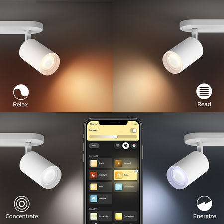 Bílá a barevná ambientní lampa Philips HUE Fugato 1x4,2W Bluetooth Zigbee