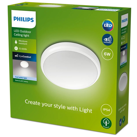 LED venkovní stropní zahradní svítidlo DORIS myGarden 6W 4000K IP54 nástěnné svítidlo bílé PHILIPS
