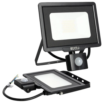 Venkovní zahradní LED reflektor 30W 2550lm 4000K Neutrální 120° se senzorem pohybu a soumraku IP65 Černá MHC Kobi