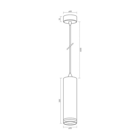 Stropní závěsné svítidlo SPOT 1x GU10 Black TATUM Videx