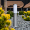 Venkovní zahradní lampa E27, LED sloupek 45cm inox LILIUM LUMILED