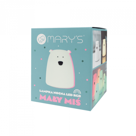 Dětské noční světlo LED 3000K teplá bílá + RGB bílé na baterie MARY'S SMALL TEDdy Bear