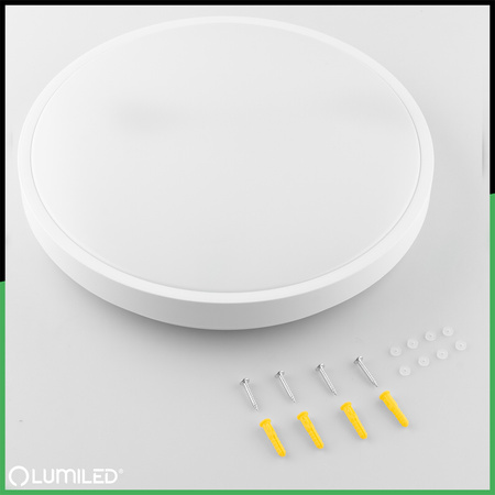 Stropní LED plafon pro povrchovou montáž 24W 4000K CELIS Round IP44 White Ring ALS LUMILED