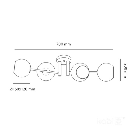 Stropní dekorativní svítidlo E14 Gold Black Elegance Kobi