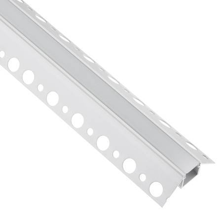 Podhledový Architektonický Rohový Hliníkový Profil Typ Z pro LED do Sádrokartonových Desek, 2m + Mléčná Krytka LUMILED