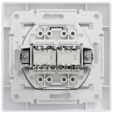 Dvojitá počítačová zásuvka Asphora 2x RJ45 bílá