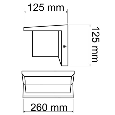 Zahradní nástěnné svítidlo Elevation E27 CETUS BLACK Obdélníkové