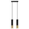 LED závěsné stropní svítidlo LOOPEZ 2xGU10 Black Gold SOLLUX