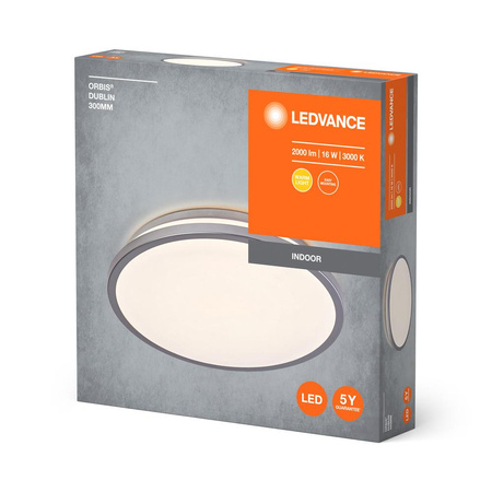 Plafond LED stropní svítidlo pro povrchovou montáž 16W 1100lm 3000K Warm Silver 29cm Orbis Ledvance