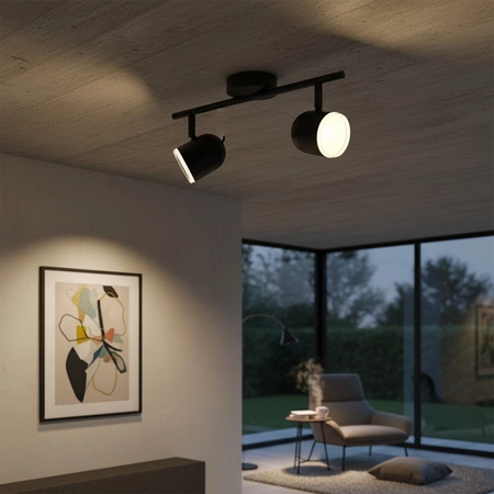 Stropní/nástěnné svítidlo nastavitelné 8.4W LED RAWI 2 černá 3000K GOLDLUX (Polux)