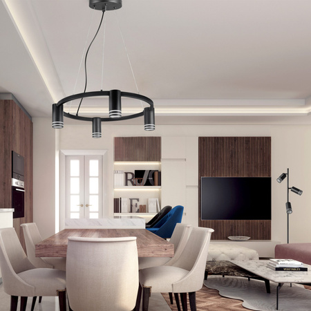 Stropní závěsné svítidlo 4x GU10 černé ROMA Sanico Goldlux