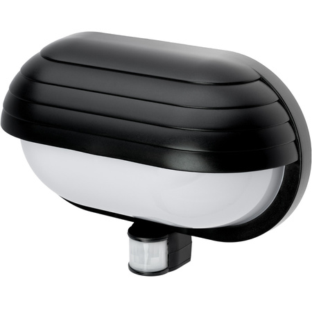 Zahradní nástěnná lampa FRODA E27 IP44 s PIR senzorem černá