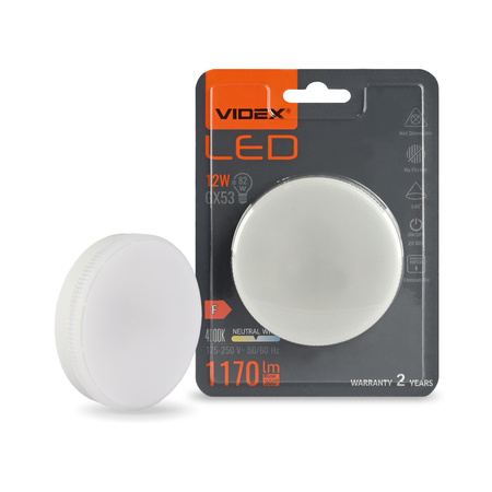 LED žárovka GX53 Reflektor 12W = 82W 1170lm 4000K Neutrální 140° Videx