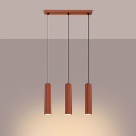 Stropní závěsné svítidlo Tuba Spot 3x GU10 Ochre Red Carbon Deep Space SL.1632 Sollux