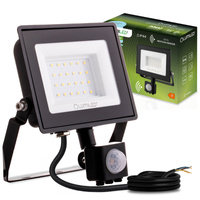 LED Reflektor snímač pohybu 30W, 6500lm 6500K IP44 Černá ZUNA2 LUMILED