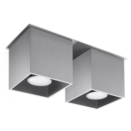 QUAD 2 2xGU10 Halogenové svítidlo pro povrchovou montáž Minimalist Grey SOLLUX
