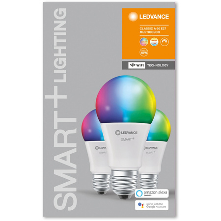 3x LED žárovka E27 A60 9W 806lm CCT RGB LEDVANCE SMART+ WiFi Stmívatelné