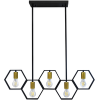 Dekorativní závěsné stropní svítidlo 5x E27 Black Gold Honey Sanico Goldlux