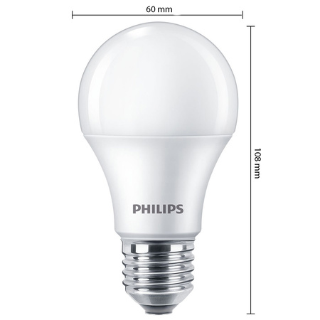 4x LED žárovka E27 A60 10W = 75W 1055lm 4000lK neutrální bílá Milk PHILIPS