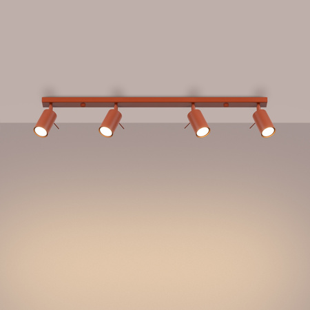 Tuba Spot Reflector Stropní svítidlo 4x GU10 Ochre Red Ring Bittersweet Shimmer SL.1510 Sollux