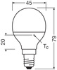 LED žárovka P45 Ball E14 4,9W = 40W 470lm 2700K Warm CRI>97 180° CLASSIC Osram