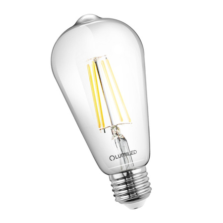 Žárovka LED E27, ST64 8W = 60W 880lm 4000K Neutralní bílá 360° Filament LUMILED