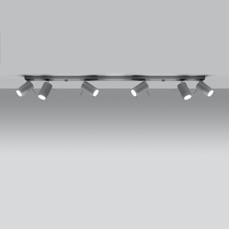 Svítidlo pro povrchovou montáž RING 6L 6xGU10 Reflektor Halogenový pohyblivý pásek Minimalistická šedá SOLLUX