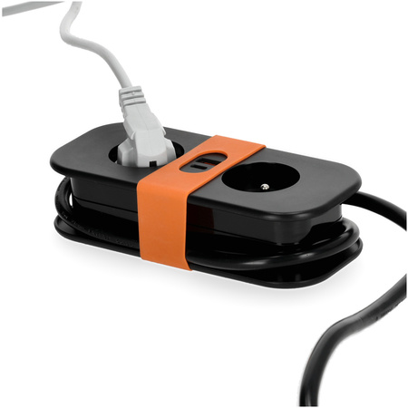 FlowFlexer Orange 2x230V + USB-A/USB-C 16A 3680W 1,4m prodlužovací kabel s uzemněním Kobi
