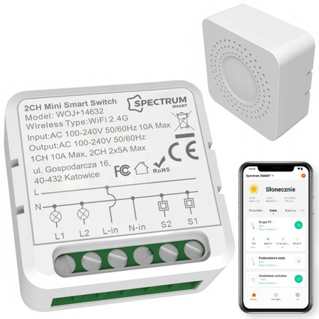 Mini Relay Light Controller Two-Sphere 5A/10A 2 Channel Wifi TUYA Smart