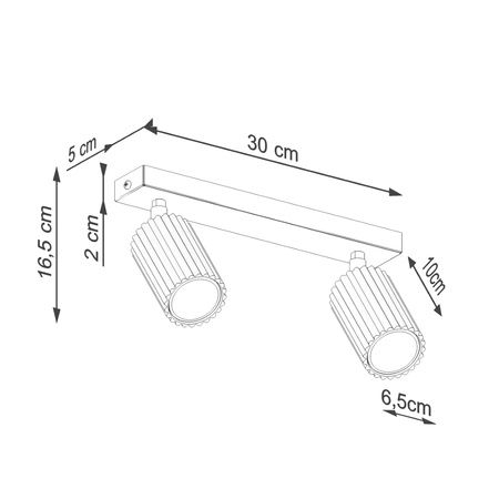 Tuba Spot Reflector Stropní svítidlo 2x GU10 Ochre Red Carbon Deep Space SL.1637 Sollux